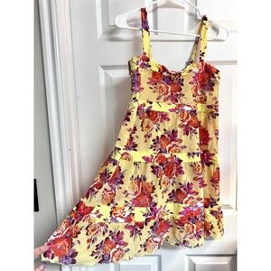 NWOT Vintage Betsey Johnson Yellow Chez Rose Floral Swim Dress Coverup OSFM